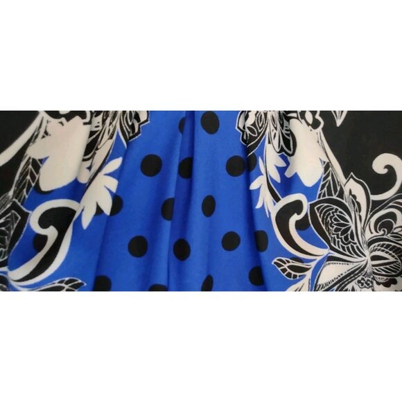 London Times Women Floral Print Sheath Dress Sleeveless White Blue Black Size 6 - Picture 7 of 10